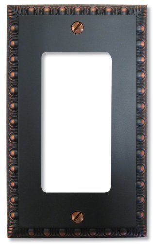 NEW Amertac 90RVB Egg &amp; Dart Aged Bronze Cast Wall Plate  1 Rocker