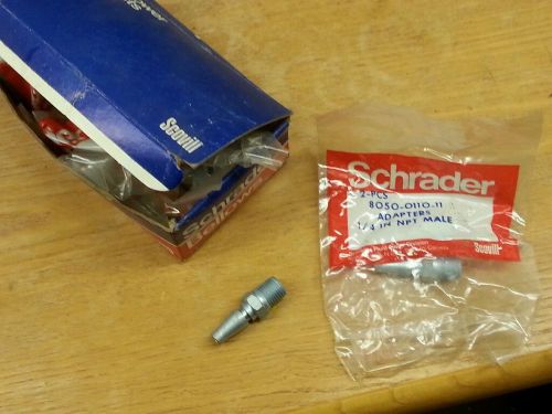 (1) Schrader 8050-0110-11; Adapter; 1/4&#034; NPT Male  -New in Box - NOS