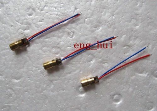 5pcs 650nm 6mm 3v 5mw  laser dot diode module head tube copper red for sale