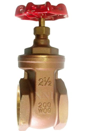 2-1/2&#034; NPT BRASS THREADED NON RISING STEM GATE VALVE 200 WOG