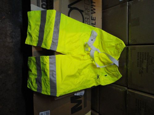 CONDOR BRAND RAIN BIB OVERALL, HIGH VISIBILITY, SIZE LARGE, GRAINGER PART  5KE99