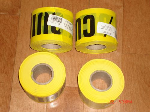 (4) 500&#039;x3&#034; Construction Grade CAUTION/CUIDADO Tape, Yellow &amp; Black FREE SHIPPIN