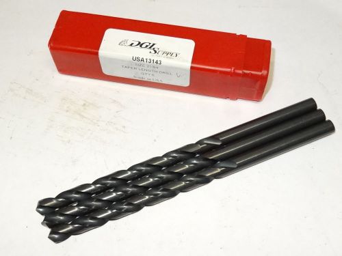 3 new TITAN USA 21/64&#034; HSS Taper Length Twist Drills Bits, Black Oxide 13143