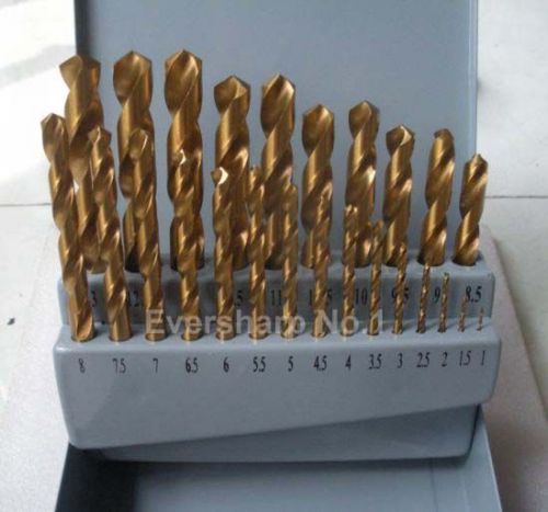 1 Set 25pcs Straight Shank HSS(M2) Coating TiN Twist drills Bits Dia 1.0 -13 mm