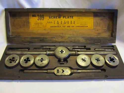 VTG Greenfield Corp Adjustable Die Little Giant Screw Plate 309 Tap and Die Set