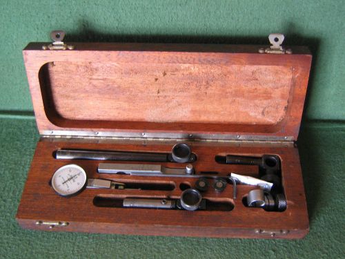 Brown &amp; sharpe bestest dial test indicator 7030-3 swiss made .0005&#034; &amp; wood case for sale