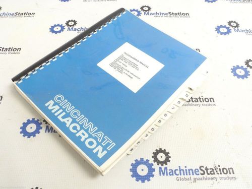 PROGRAMMING MANUAL FOR CINCINNATI MILACRON CINTURN TURNING CENTER 1208 1210 1212