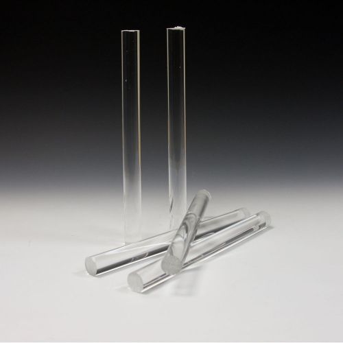 Clear Acrylic Plexiglass Rod - 1&#034; diameter x 12&#034; length  -  12 pieces per lot