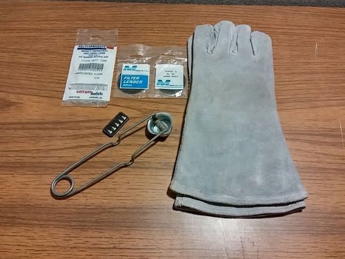 5 pc. Welding Tool Lot Gloves Striker Goggle Lenses