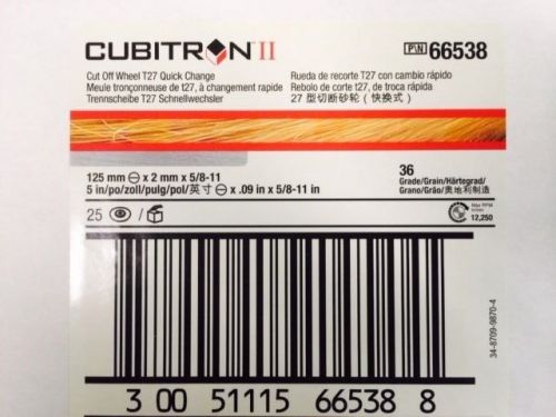 3M Cubitron Cutoff wheel 5&#034; x .09x 5/8-11 in