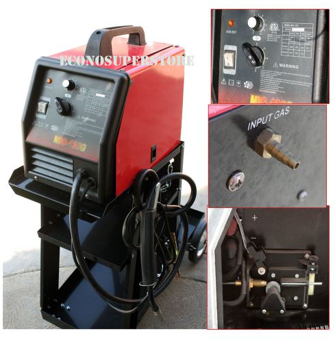 Mig-135 220v 120amp flux core welder gas/no gas weld + steel welding cart for sale