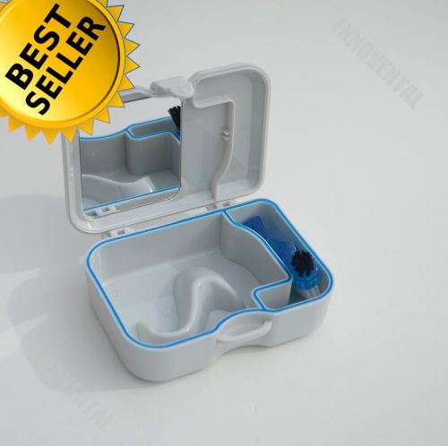 Denture Retainer Box with Mirror and Brush