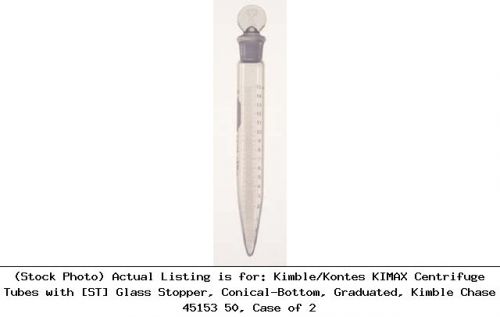 Kimble/kontes kimax centrifuge tubes with [st] glass stopper, conical-: 45153 50 for sale