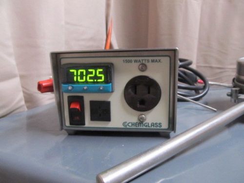 CHEMGLASS CG-15001 DIGITAL TEMPERATURE CONTROLLER AND SS CG-1100 OIL BATH