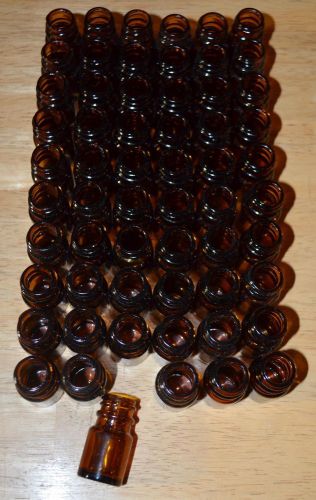 lot of 60 Brown Glass Screw top bottles app 7ml New old Stock No Caps.