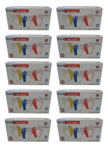 10 Pack 120 Medium Omar Powder Free Vinyl Gloves