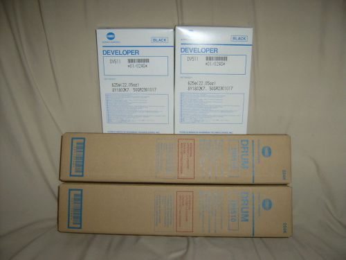 4 Konica Minolta VL3622/4222/5022 DR-510 drums 2 each &amp;  DV-511 developer 2 each