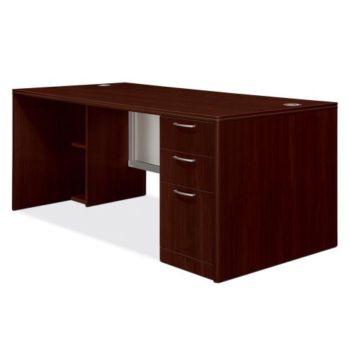 The Hon Company HON11887RGNN Attune Mahogany Laminate Desking With Frosted Doors