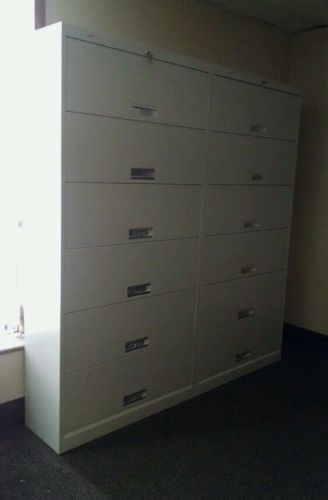 Hon 6-tier locking medical/business open shelving lateral filing cabinet for sale