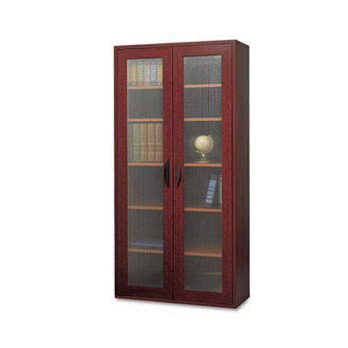 Safco Tall 2 Door Cabinet, 29-3/4w x 11-3/4d x 59-1/2h, Mahogany (SAF9443MH)