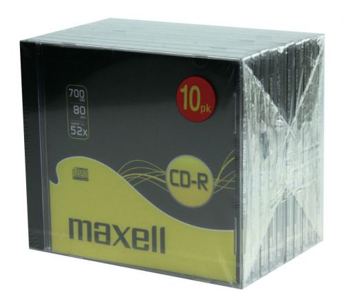 Box of 10 CD/R Compact Disc Recordable 700 MB X52 speed