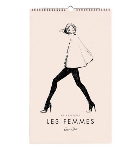 Rifle Paper Co. 2015 Spiral Bound Flip Monthly Wall Calendar - Les Femmes