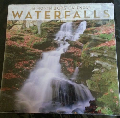 16 Month 2015 Wall Calendar Waterfalls  12 x 11 New