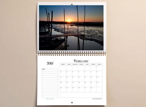 2015 A3 Wall Calendar - Landscapes Waterscapes Nature Art