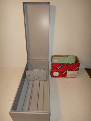 Vintage Metal Box File Card Holder Mid Century Industrial Decor Grey Adustable