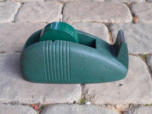 Vintage 1940’s industrial green heavy cast iron scotch tape dispenser with roll for sale