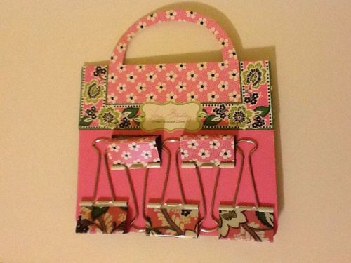 Vera Bradley Priscilla Pink Jumbo Binder Clips