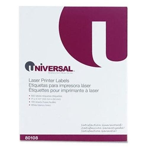 UNIVERSAL OFFICE PRODUCTS 80108 Laser Printer Permanent Labels, 3-1/3 X 4,
