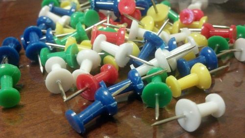 Lot of 100 •• push pins multi colors