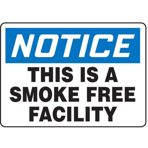 Notice no smoking sign, 7 x 10in, eng, text msmk850vs for sale