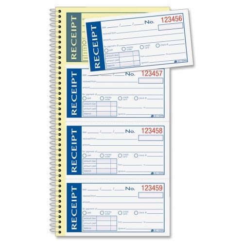 Adams Write &#039;N Stick Receipt Book - 200 Sheet(s) -2 Part - 5.25&#034;x2.75&#034;- 1Ea