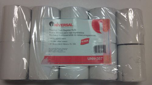 Universal 10 Thermal Cash Register Rolls White 3-1/8&#034; x 230ft  UNV-35712