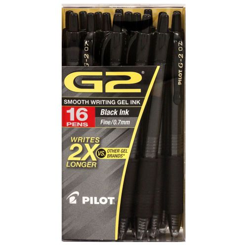 Pilot g2 07 gel roller ball retractable fine black 16 pens for sale