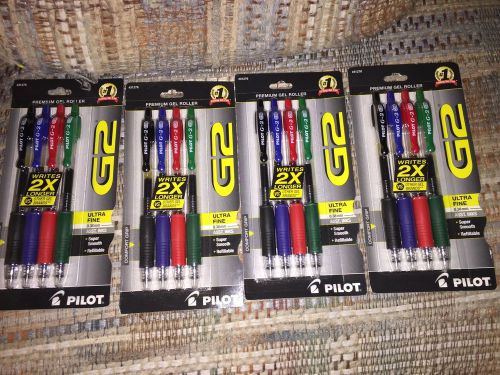 Pilot G2 Retractable Premium Gel Ink Roller Ball Pens Ultra Fine 4 Packs of 4