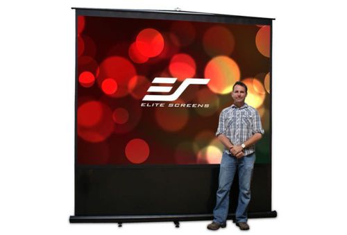 New elite screens fm100v 100&#034; (4:3) portable floor pull-up projection screen for sale