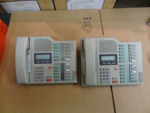 2 meridian nortel m7324 yellow business used phone phone system nt8b40 works for sale