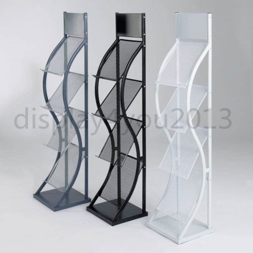 A4 wave literature brochure display stand magazine rack for reception showroom for sale