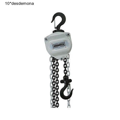 Roughneck Chain Hoist- Manual 1 Ton 20ft Lift Zinc Plated  Resists Rust &amp; Wear