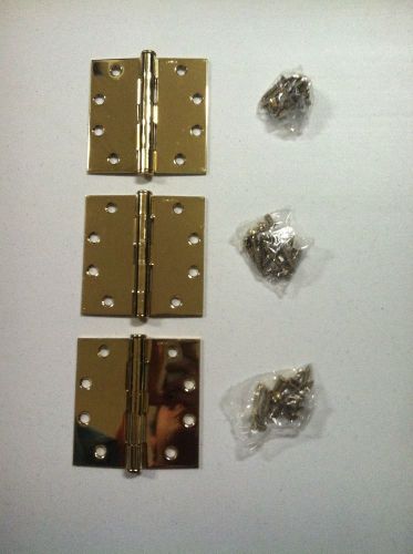 STANLEY 4.5&#034; X 4.5&#034; DOOR HINGES F179 P/N 05-0043,  3 Pack w/ Screws NEW IN BOX.