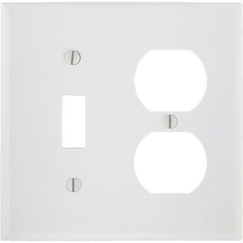 Leviton 88105 Plastic Oversized Combination Wall plate-WHT COMBO WALL PLATE