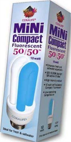 Coralife 05509 Mini Compact Fluorescent 50/50 Colormax Lamp, 10-Watt