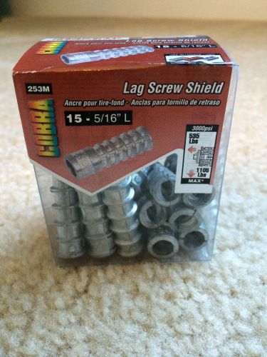 COBRA CONCRETE CEMENT BRICK WALL LAG SCREW SHIELD ANCHORS 5/16&#034; LONG BULK LOT 75