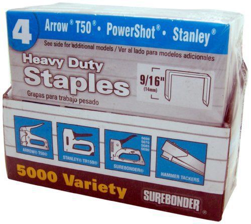 Surebonder 55999 no.4 h.d. 1./4-inch, 3/8-inch, 1/2-inch, 9/16-inch staple new for sale