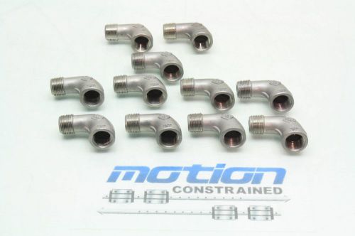 Lot of 11 mro stainless steel 90 degree street elbow fittings 3/8&#034; npt for sale