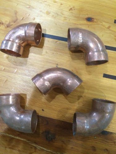 LOT OF (5) 1-1/4&#034; x 1-1/4&#034; 90-Degree Copper Elbow Female Sweat