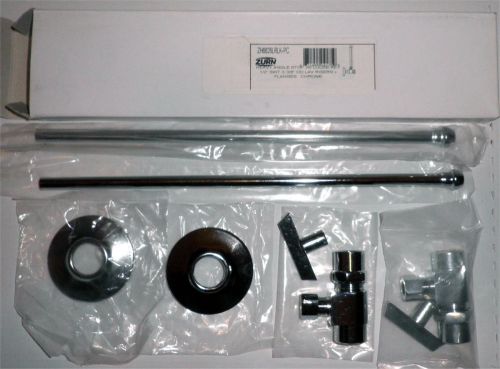 Zurn Heavy Duty Angle Stop Lavatory Supply Kit w/Loose Key 1/2&#034; SWT x 3/8 OD